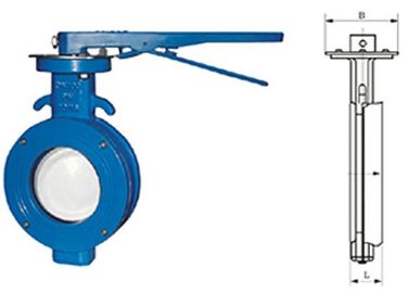 Harga yang bagus WBLX tunggal eksentrik manual wafer butterfly valve kursi lembut dimensi 200mm on line