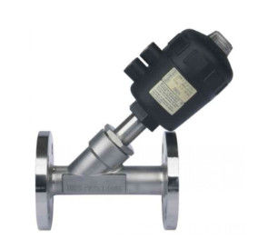 Harga yang bagus PTEF Sealing 16bar Manual Angle Valve YJ4P1FP16-Q Pneumatic Flange on line